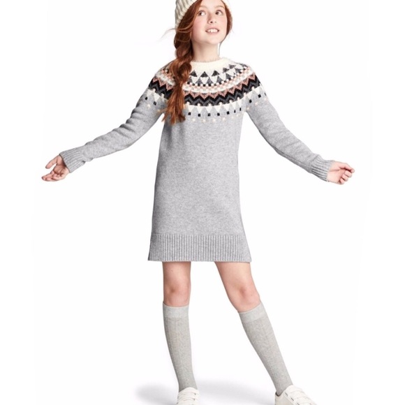 girls fair isle sweater dress